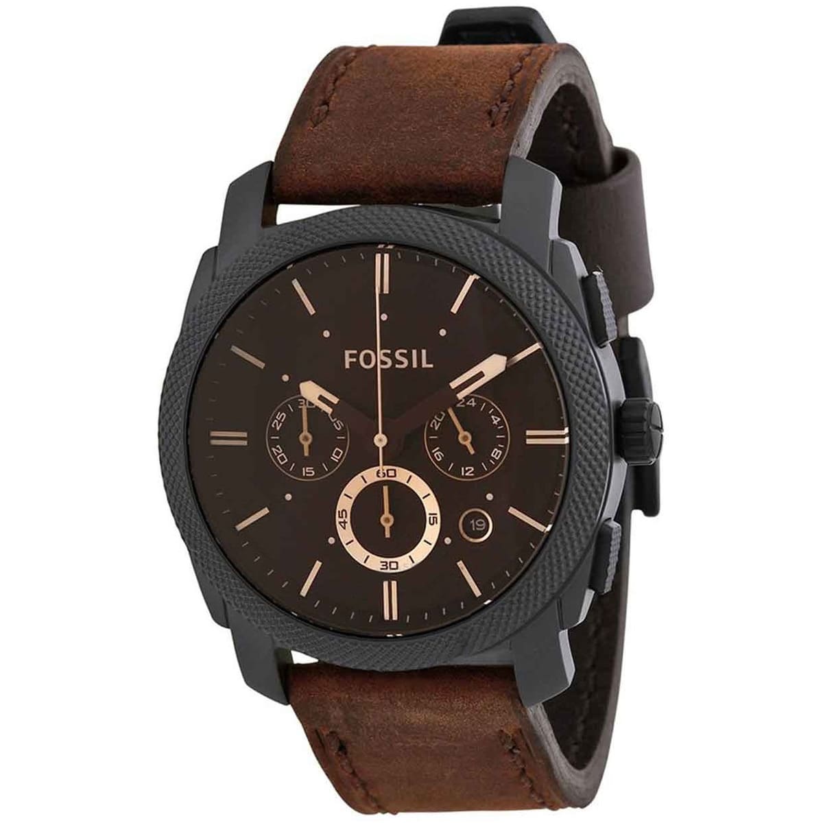 Fossil Machine Flight FS4656 42mm Men’s Chronograph Watch – Brown Dial & Brown Genuine Leather Strap