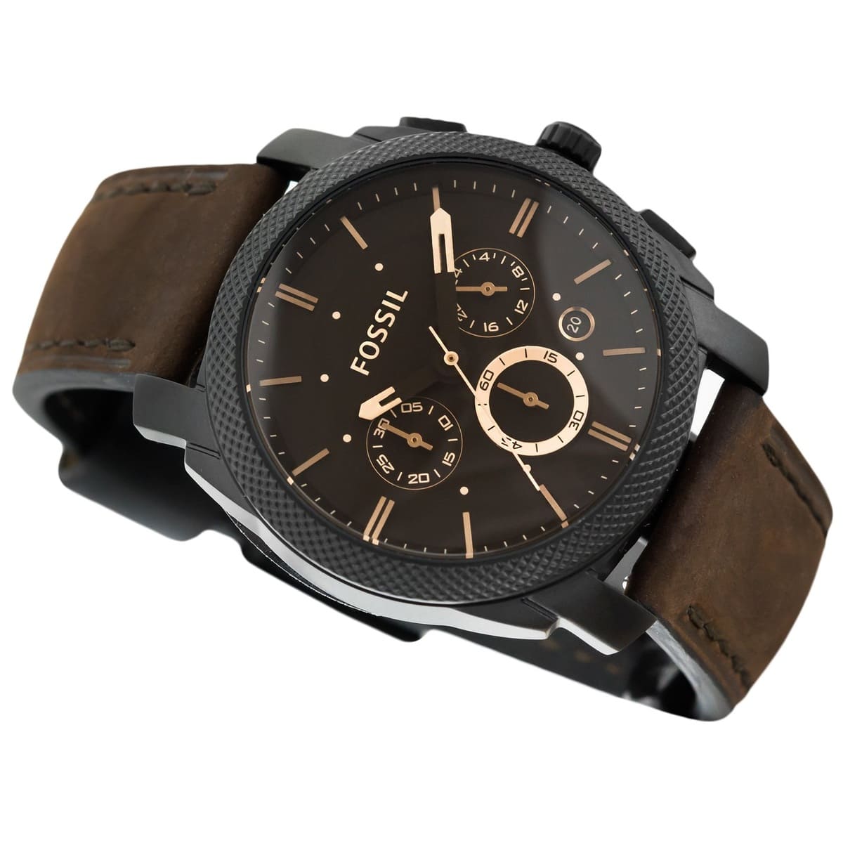 Fossil Machine Flight FS4656 42mm Men’s Chronograph Watch – Brown Dial & Brown Genuine Leather Strap