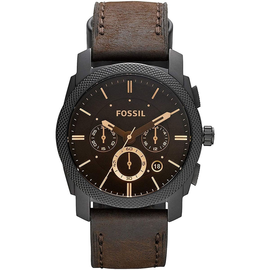 Fossil Machine Flight FS4656 42mm Men’s Chronograph Watch – Brown Dial & Brown Genuine Leather Strap