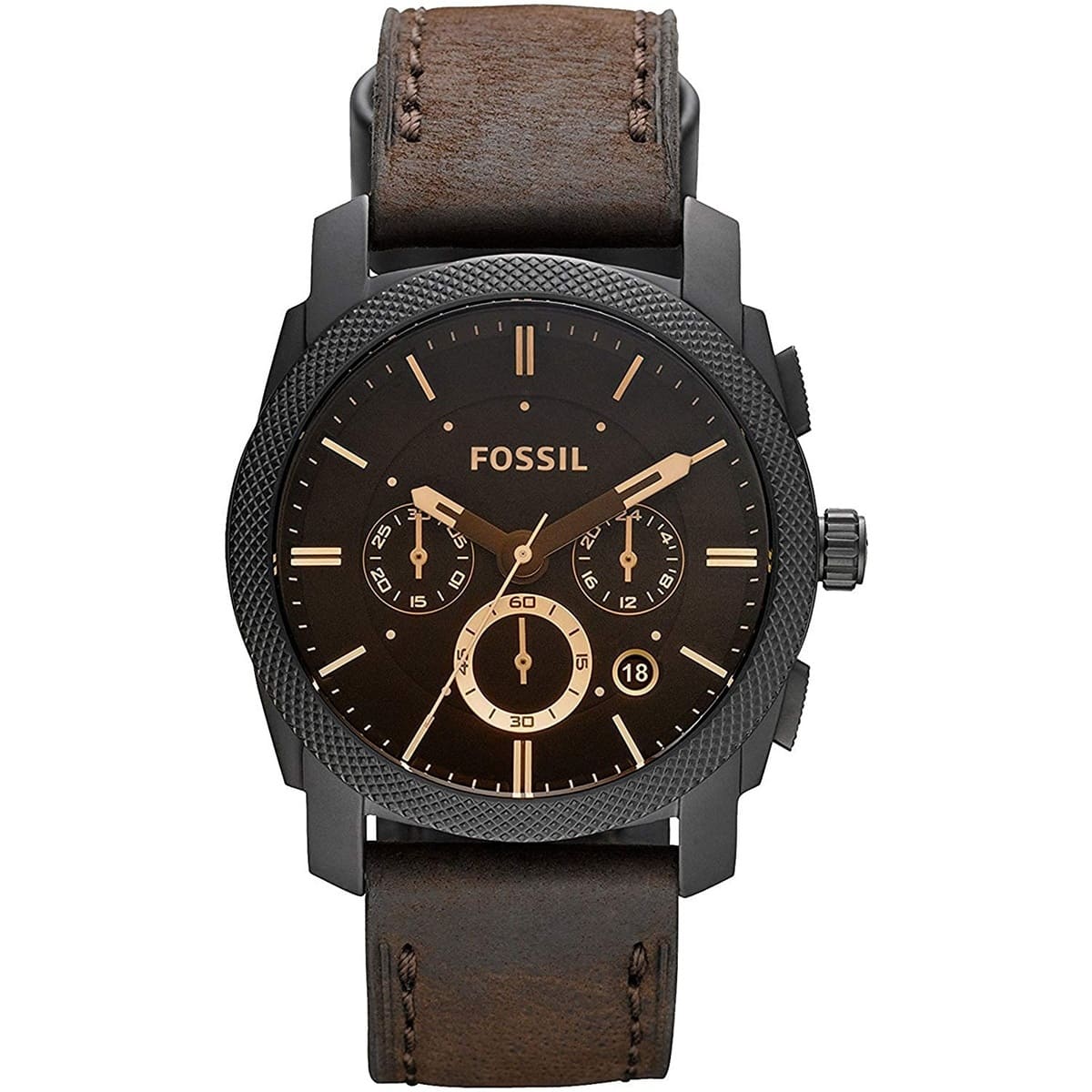 Fossil Machine Flight FS4656 42mm Men’s Chronograph Watch – Brown Dial & Brown Genuine Leather Strap