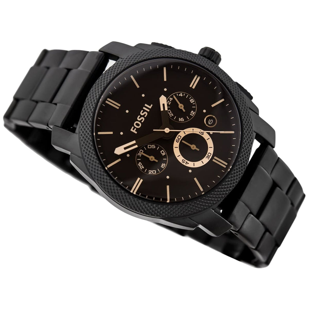 Fossil Machine FS4682 42mm Men’s Chronograph Watch – Black Dial & Black Stainless Steel Bracelet