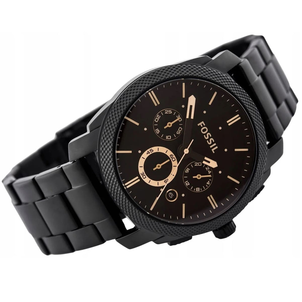 Fossil Machine FS4682 42mm Men’s Chronograph Watch – Black Dial & Black Stainless Steel Bracelet