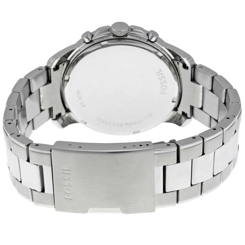 Fossil Grant FS4736 44mm Men’s Chronograph Watch – Black Dial & Silver-tone Stainless Steel Bracelet