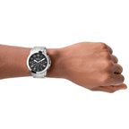Fossil Grant FS4736 44mm Men’s Chronograph Watch – Black Dial & Silver-tone Stainless Steel Bracelet