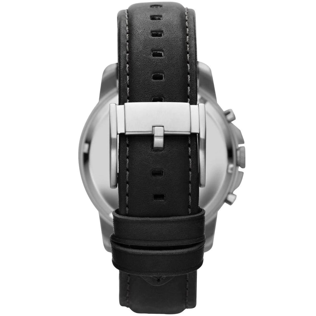 Fossil Grant FS4812 44mm Men’s Chronograph Watch – Black Dial & Black Genuine Leather Strap