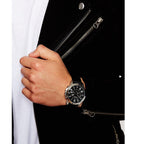 Fossil Grant FS4812 44mm Men’s Chronograph Watch – Black Dial & Black Genuine Leather Strap