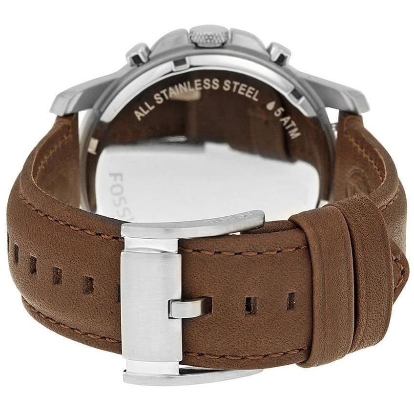 Fossil Grant FS4813 44mm Men’s Chronograph Watch – Black Dial & Brown Genuine Leather Strap