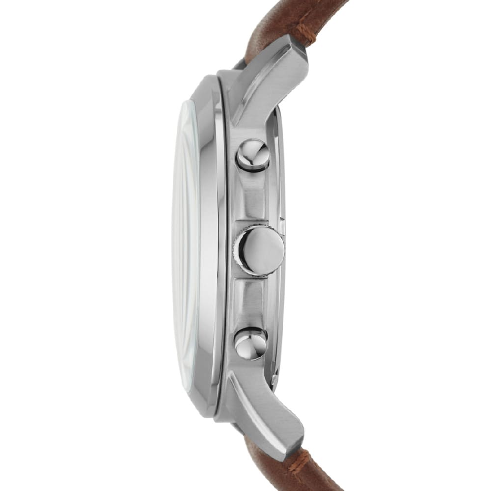 Fossil Grant FS4813 44mm Men’s Chronograph Watch – Black Dial & Brown Genuine Leather Strap