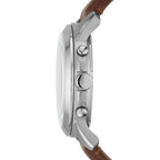Fossil Grant FS4813 44mm Men’s Chronograph Watch – Black Dial & Brown Genuine Leather Strap