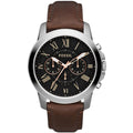 Fossil Grant FS4813 44mm Men’s Chronograph Watch – Black Dial & Brown Genuine Leather Strap