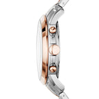 Fossil Grant FS5024 44mm Men’s Chronograph Watch – Blue Dial & Silver and Rose Gold-tone Stainless Steel Bracelet
