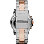 Fossil Grant FS5024 44mm Men’s Chronograph Watch – Blue Dial & Silver and Rose Gold-tone Stainless Steel Bracelet
