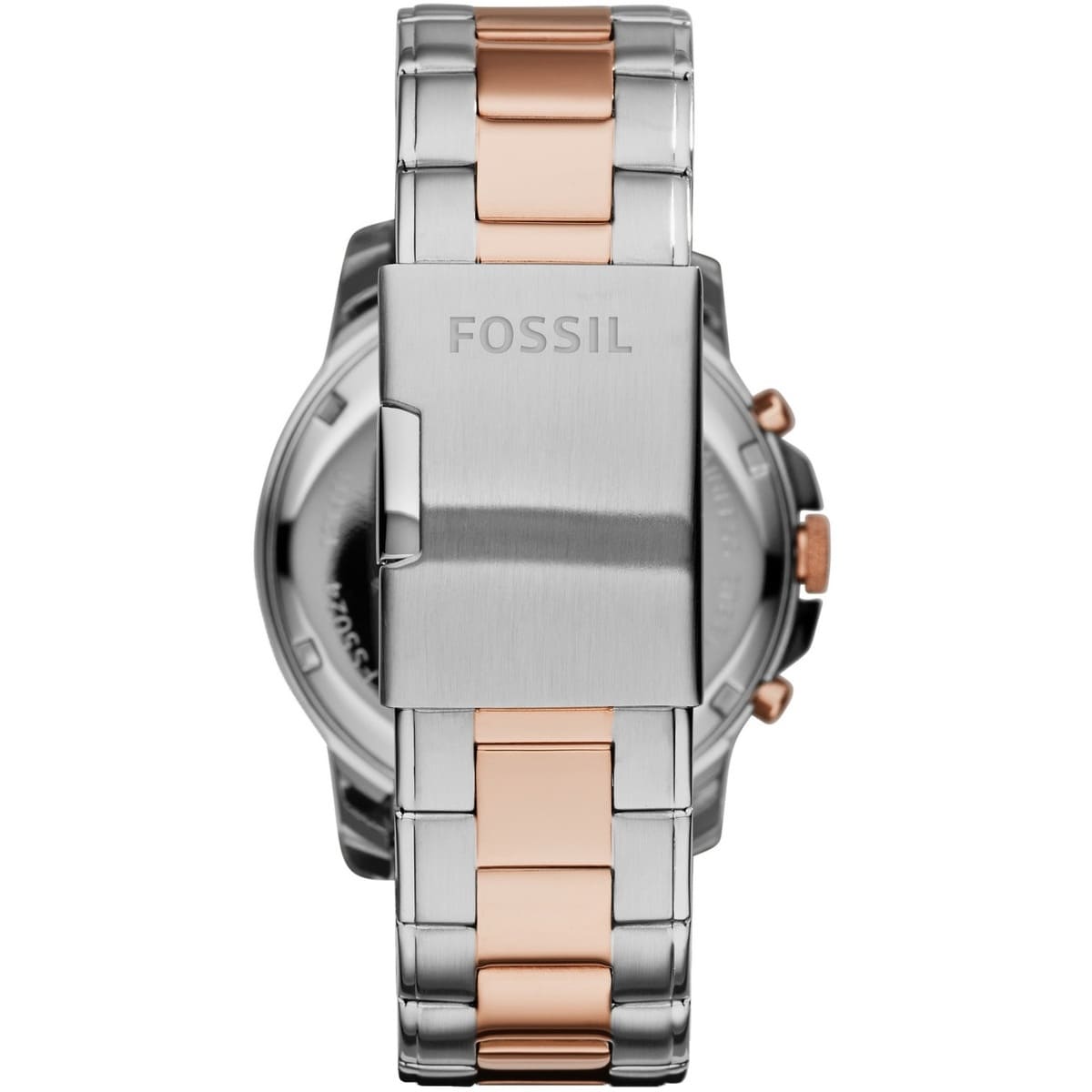 Fossil Grant FS5024 44mm Men’s Chronograph Watch – Blue Dial & Silver and Rose Gold-tone Stainless Steel Bracelet