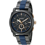 Fossil Machine FS5164 45mm Men’s Chronograph Watch – Black Dial & Two-tone Stainless Steel Bracelet