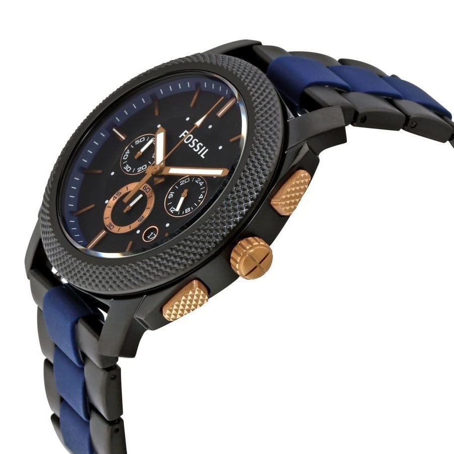 Fossil Machine FS5164 45mm Men’s Chronograph Watch – Black Dial & Two-tone Stainless Steel Bracelet