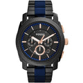 Fossil Machine FS5164 45mm Men’s Chronograph Watch – Black Dial & Two-tone Stainless Steel Bracelet