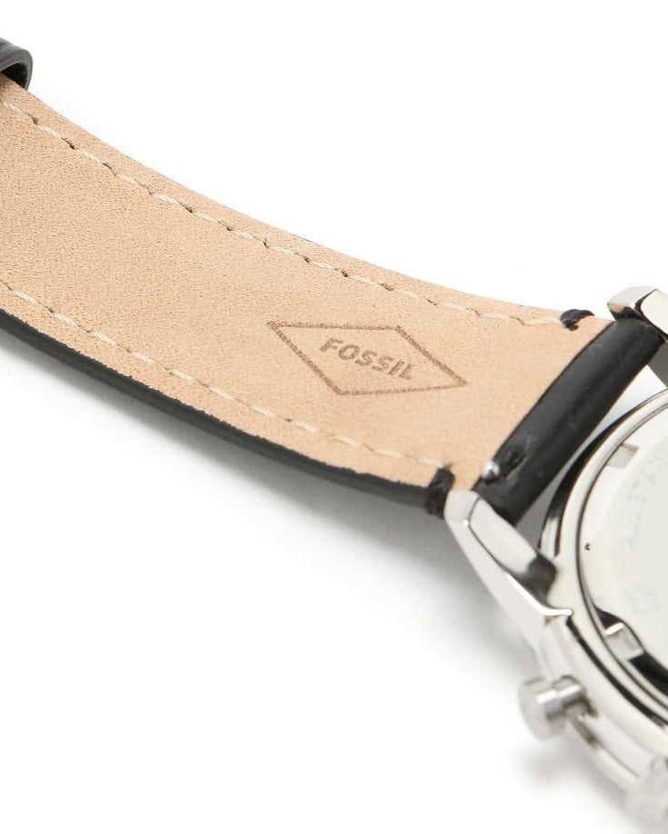 Fossil Townsman FS5396 44mm Men’s Quartz Watch – Black Dial & Black Genuine Leather Strap