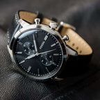 Fossil Townsman FS5396 44mm Men’s Quartz Watch – Black Dial & Black Genuine Leather Strap