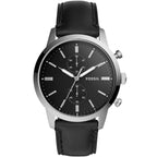 Fossil Townsman FS5396 44mm Men’s Quartz Watch – Black Dial & Black Genuine Leather Strap