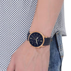 Fossil Neutra FS5454 44mm Men’s Chronograph Watch – Blue Dial & Blue Genuine Leather Strap