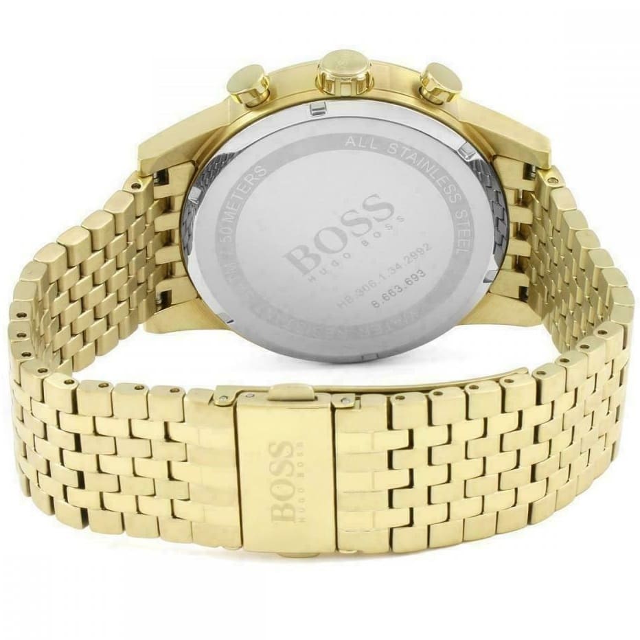 Hugo Boss Navigator 1513531 44mm Men’s Chronograph Watch – Black Dial & Gold-tone Bracelet