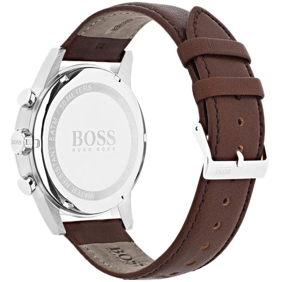 Hugo Boss Navigator 1513494 44mm Men’s Chronograph Watch – Grey Dial & Brown Genuine Leather Strap