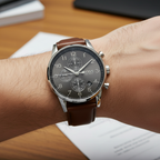 Hugo Boss Navigator 1513494 44mm Men’s Chronograph Watch – Grey Dial & Brown Genuine Leather Strap