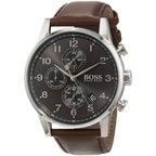 Hugo Boss Navigator 1513494 44mm Men’s Chronograph Watch – Grey Dial & Brown Genuine Leather Strap