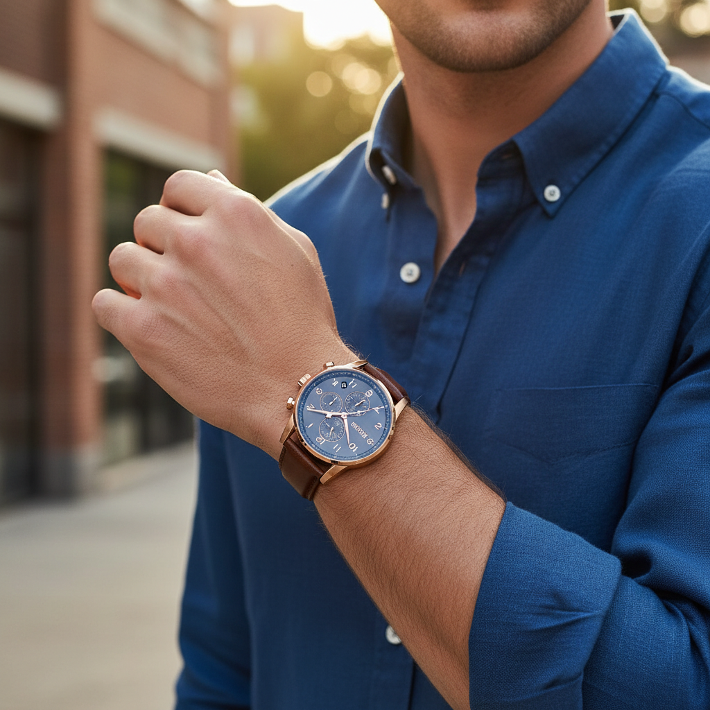 Hugo Boss Navigator 1513496 44mm Men’s Chronograph Watch – Grey Dial & Brown Genuine Leather Strap