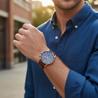 Hugo Boss Navigator 1513496 44mm Men’s Chronograph Watch – Grey Dial & Brown Genuine Leather Strap