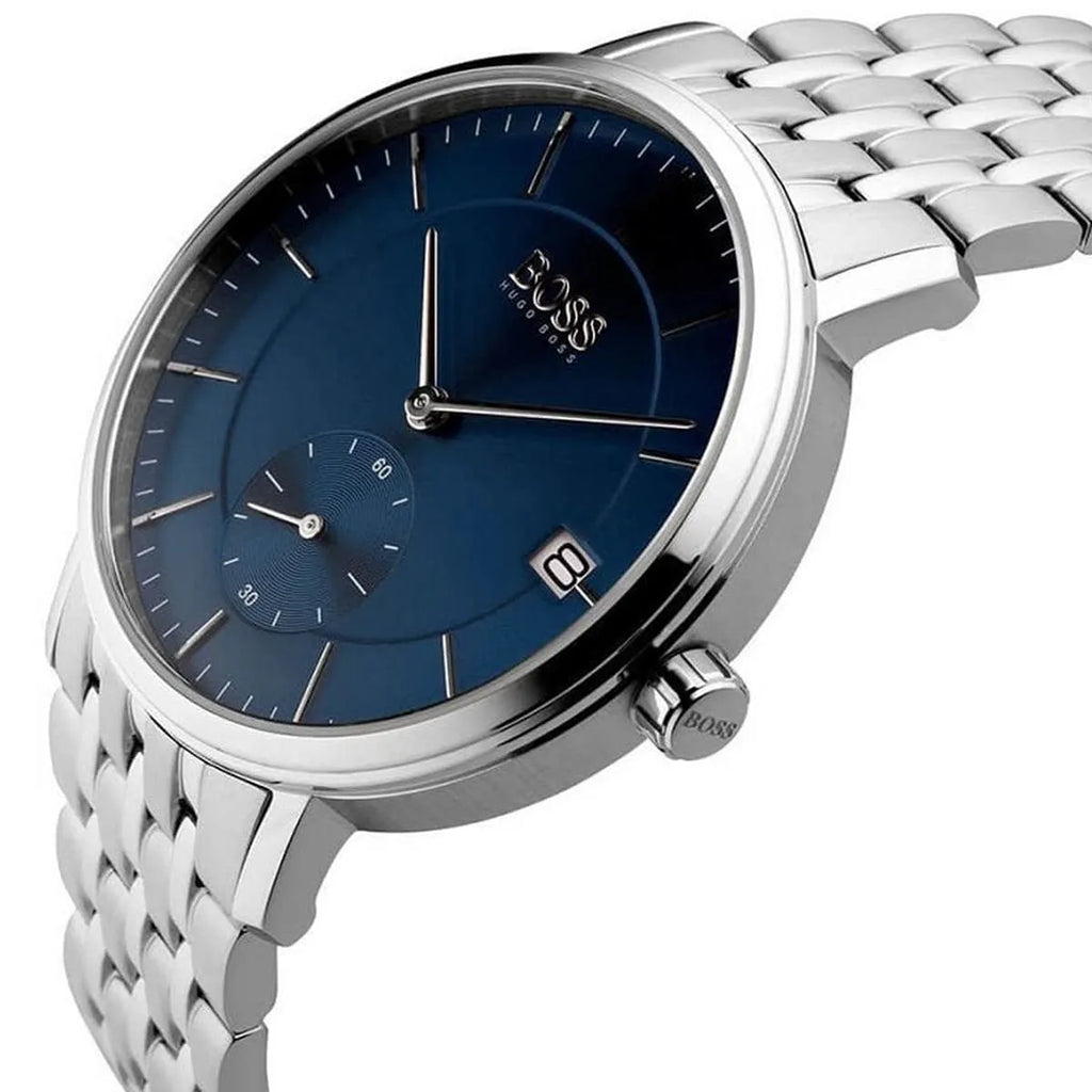 Hugo Boss Corporal 1513642 40mm Men’s Quartz Watch – Blue Dial & Stainless Steel Bracelet