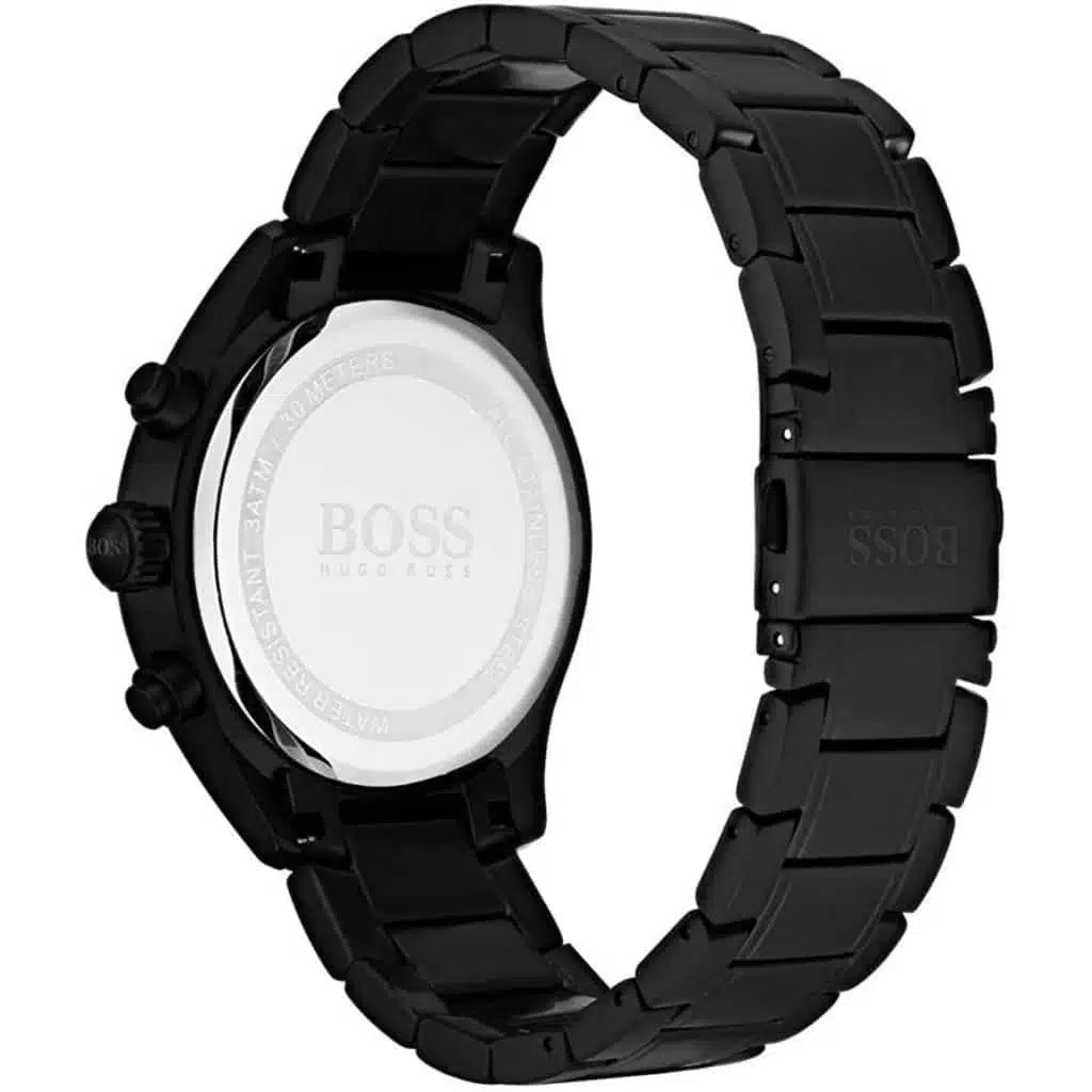 Hugo Boss Grand Prix 1513676 44mm Men’s Chronograph Watch – Black Sunray Dial & Black Stainless Steel Link Bracelet