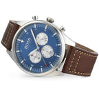 Hugo Boss Pioneer 1513709 44mm Men’s Chronograph Watch – Blue Dial & Brown Genuine Leather Strap