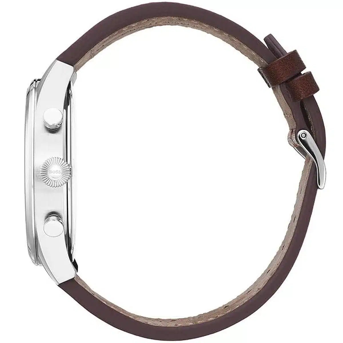 Hugo Boss Pioneer 1513709 44mm Men’s Chronograph Watch – Blue Dial & Brown Genuine Leather Strap