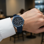 Hugo Boss Velocity 1513717 44mm Men’s Chronograph Watch – Black Dial & Blue Silicone Rubber Strap