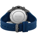 Hugo Boss Globetrotter 1513821 46mm Men’s Chronograph Watch – Blue Sunray Dial & Blue Rubber Strap