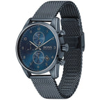 Hugo Boss Skymaster 1513836 43mm Men’s Chronograph Watch – Blue Dial & Stainless Steel Mesh Bracelet
