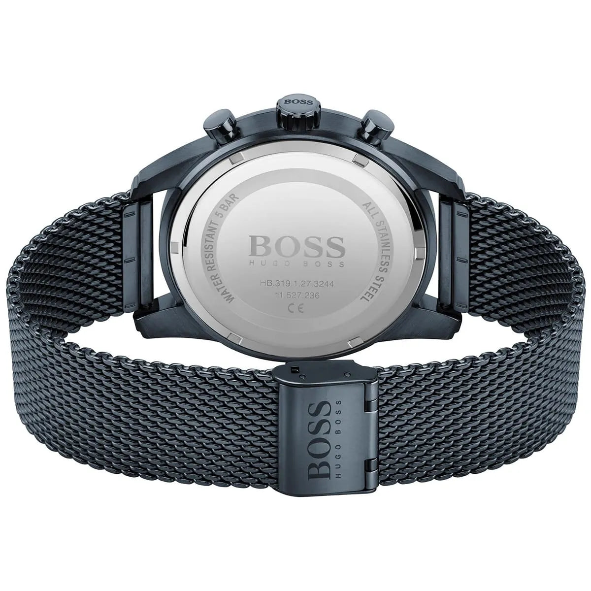 Hugo Boss Skymaster 1513836 43mm Men’s Chronograph Watch – Blue Dial & Stainless Steel Mesh Bracelet