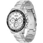 Hugo Boss Volane 1513875 44mm Men’s Chronograph Watch – White Dial & Silver-tone Stainless Steel Link Bracelet