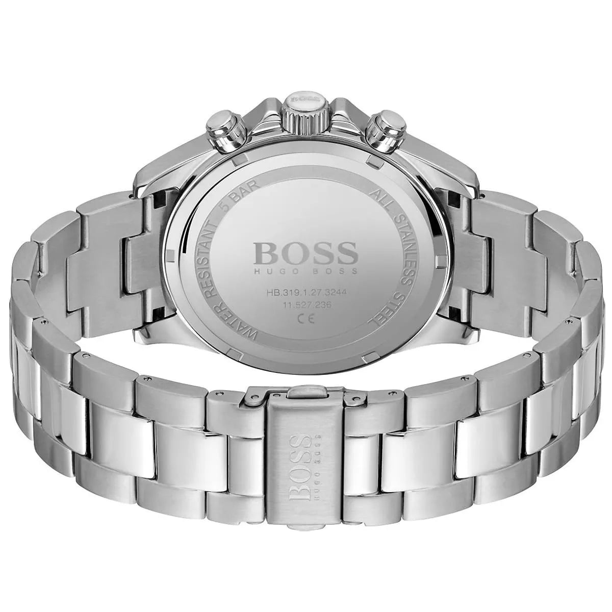 Hugo Boss Volane 1513875 44mm Men’s Chronograph Watch – White Dial & Silver-tone Stainless Steel Link Bracelet