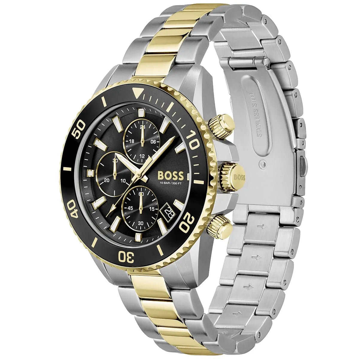 Hugo Boss Admiral 1513908 46mm Men’s Chronograph Watch – Black Dial & Stainless Steel Bracelet