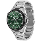 Hugo Boss Globetrotter 1513930 46mm Men’s Chronograph Watch – Green Dial & Silver Stainless Steel Link Bracelet
