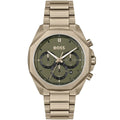 Hugo Boss Cloud 1514019 43mm Men’s Chronograph Watch – Olive Green Dial & Beige Gold Stainless Steel Link Bracelet