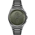 Hugo Boss Steer 1514045 44mm Men’s Chronograph Watch – Olive Green Dial & Gunmetal Grey Stainless Steel Link Bracelet
