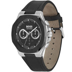 Hugo Boss Taper 1514085 45mm Men’s Chronograph Watch – Black Dial & Black Rubber Strap