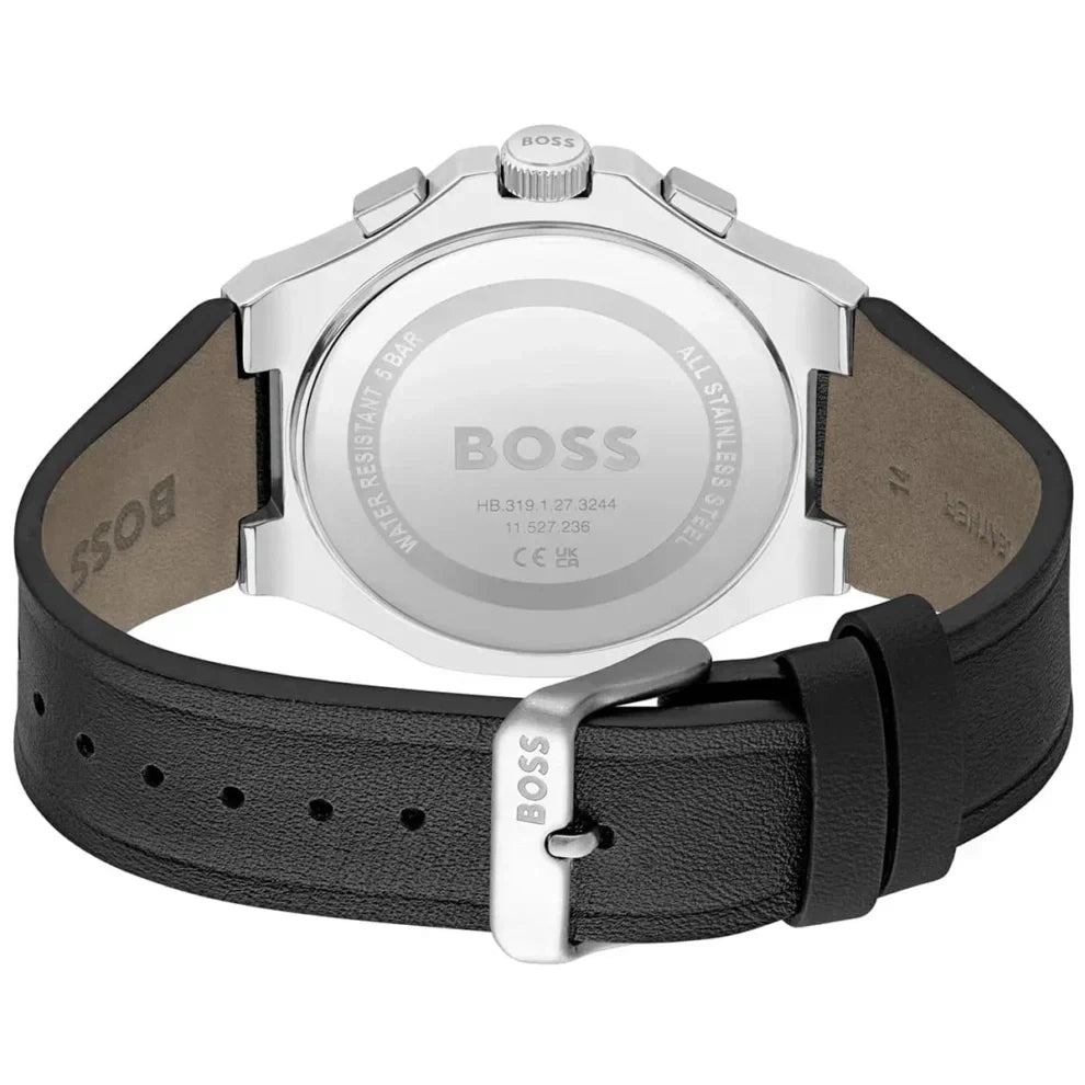 Hugo Boss Taper 1514085 45mm Men’s Chronograph Watch – Black Dial & Black Rubber Strap