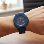 Hugo Boss Taper 1514086 45mm Men’s Chronograph Watch – Black Dial & Navy Blue Genuine Leather Strap