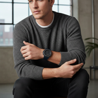 Hugo Boss Taper 1514086 45mm Men’s Chronograph Watch – Black Dial & Navy Blue Genuine Leather Strap