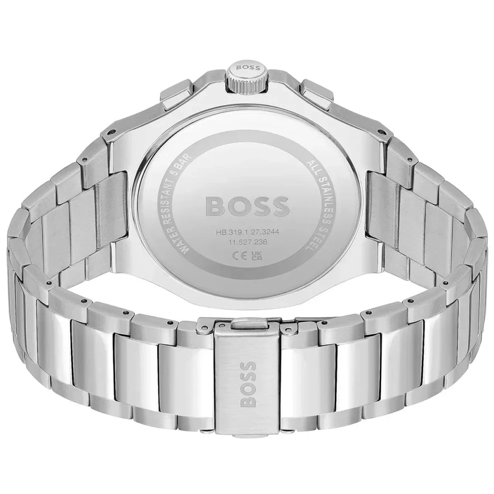 Hugo Boss Taper 1514087 45mm Men’s Chronograph Watch – Silver Sunray Dial & Stainless Steel Bracelet