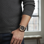 Hugo Boss Taper 1514089 45mm Men’s Chronograph Watch – Black Dial & Black Genuine Leather Strap